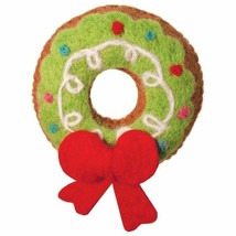 Fair Trade Holiday Handmade Red Gingerbread Wreath Christmas Tree Ornament - £8.50 GBP
