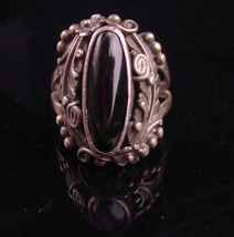 Vintage Nakai Ring / STUNNING SIGNED navajo Indian jewelry / art Nouveau design - £193.58 GBP
