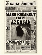 Harry Potter Daily Prophet Mass Breakout From Azkaban Flyer/Poster Replica ‍ - £1.65 GBP