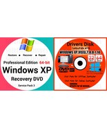 Windows Xp Pro 64 bit &amp; &amp; Driver Combo Reinstall Boot Restore DVD Disk - $18.99