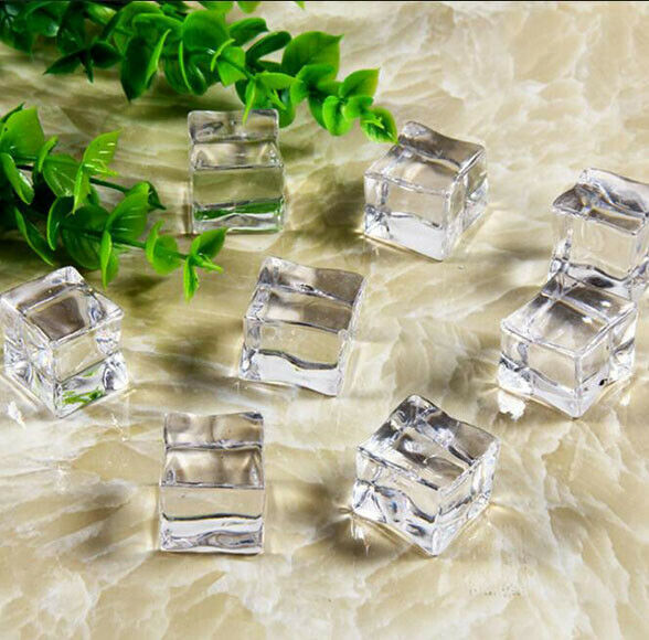 30pcs Counts/Pack Fake Artificial Acrylic Ice Cubes Crystal Clear 2x2CM Square - $10.12