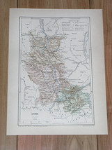 1887 Antique Original Map Of Department Of Loire ST-ETIENNE / France - £23.98 GBP