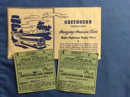 Vintage Identification Baggage Check-Pennsylvania Greyhound Lines &amp; Tick... - $9.88