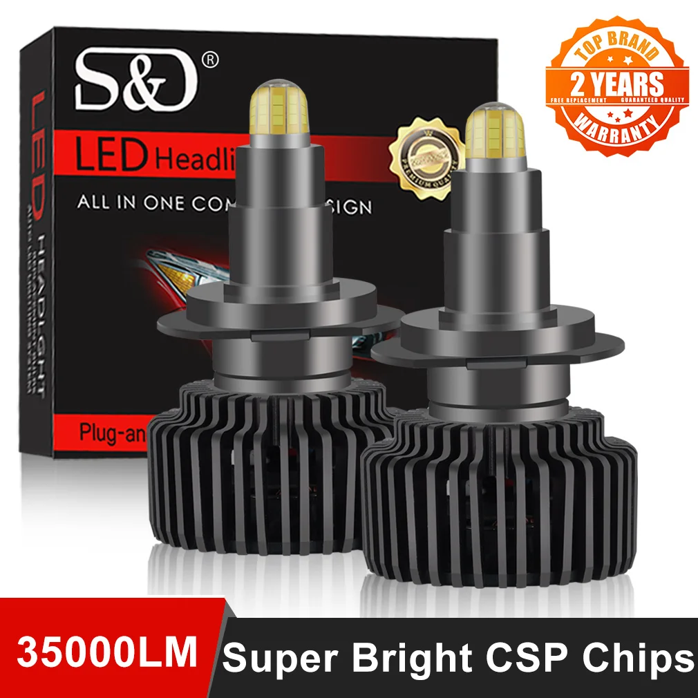 2pcs 35000LM H7 LED CSP H4 H1 HB3 9005 HB4 9006 H8 H11 Led Headlights 9012 HIR2  - £174.29 GBP