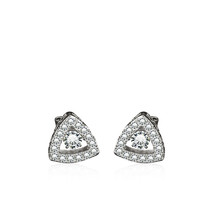 925 Sterling Silver Platinum Plated 0.43 CT White Cubic Zirconia Stud Earring  - $39.00