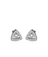 925 Sterling Silver Platinum Plated 0.43 CT White Cubic Zirconia Stud Ea... - €33,71 EUR