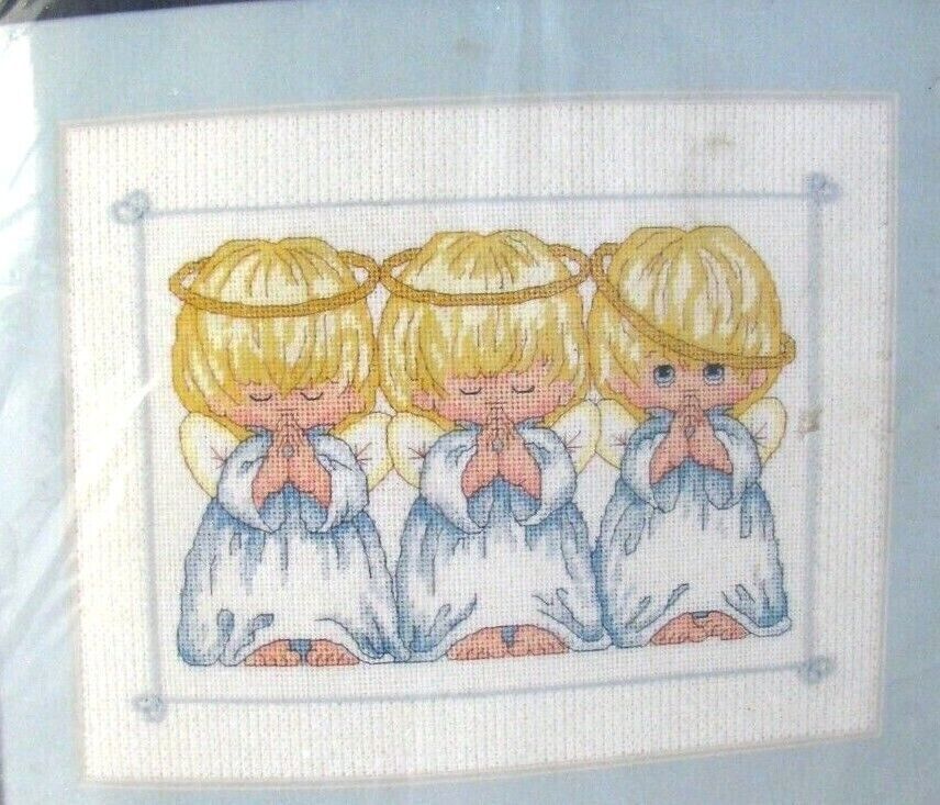 Vintage Dimensions Sunset Three Praying Angels Needlepoint Kit #12135 1998 xmas - $19.75