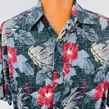 Boca Classics Hawaiian Aloha LT Shirt Hibiscus Floral Palm Leaves Tropical - £39.27 GBP