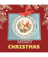 LENOX China Santa&#39;s Portrait Series Santa and Child Ornament Double Side - $26.16 CAD