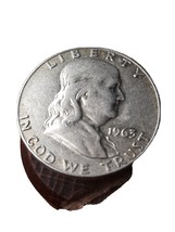 ½ Half Dollar Franklin Silver Coin 1963 D Denver Mint 50C KM#199 - £12.68 GBP