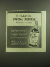 1945 Bellows &amp; Company Special Reserve Whiskey Advertisement - £14.74 GBP