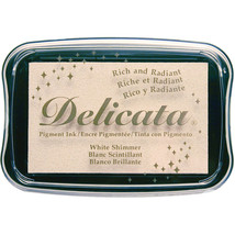 Delicata Pigment Ink Pad-White Shimmer - £13.45 GBP
