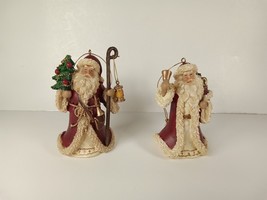 2 Santa New Christmas Tree Holiday Ornament Lot: Bell &amp; Toy Sack, Tree &amp; Lantern - £6.27 GBP
