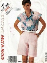 Vintage 1986 Misses&#39; TOP &amp; SHORTS McCall&#39;s Pattern 2442-m Size 8 &amp; 10 - £9.49 GBP