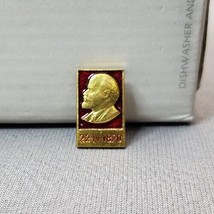 Vintage Soviet Russian USSR Vladimir Lenin Lapel Pin 23mm Enameled Communist - £7.34 GBP