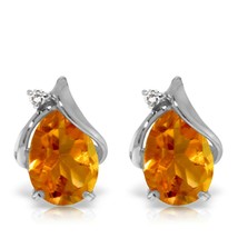 3.26 Carat 14K Solid White Gold Stud Earrings Diamond Citrine Jewelry - £365.53 GBP