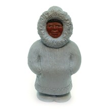 Heritage Canadiana Tuktu Wuit Saguuq Hand Crafter Sculpture Inuit Man Vi... - $21.75
