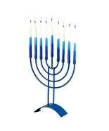 Rite Lite Blue Steel Menorah - Timeless Hanukkah Candle Holder Jewish Ho... - $293.82 MXN