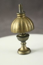 Vintage Dollhouse Decor Miniature Pewter Metal Lamp Brass Plated England 3&quot; Tall - £10.98 GBP
