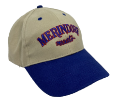 Merindorf Meats Hat Cap Adjustable One Size Beige & Blue Otto Cotton Butcher - $17.81