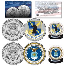 Air Force &amp; Usaf Intelligence Branch Jfk Half Dollar Military 2-Coin U.S. Set - £11.27 GBP