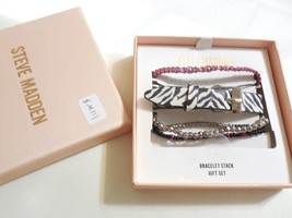 Steve Madden Zebra Print Bracelet Stack Gift Set SM111 $28 - £7.20 GBP