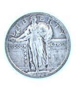 1918-D 25C Standing Liberty Quarter in Very Fine VF Condition, Nice Detail! - $142.15 CAD