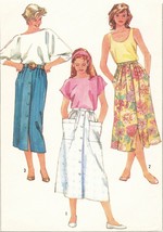 Vintage 80&#39;s Misses Front Button Full Slim Pleats Skirts Sew Pattern 12-18 - £7.98 GBP