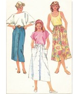 Vintage 80&#39;s Misses Front Button Full Slim Pleats Skirts Sew Pattern 12-18 - £7.85 GBP