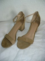 Time And Tru Women&#39;s Open Toe Ankle Strap Block Heel Size 9.5 Tan Color New - £17.54 GBP