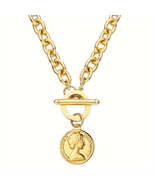 Vintage Stainless Steel Queen Coin Pendant Necklace - $38.38 CAD