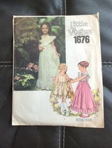 Vintage  Little Vogue #1676 Dress Sewing PATTERN Girls Size 6 Cut Complete - £7.49 GBP