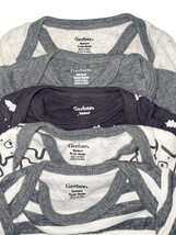 Gerber Baby Onesies Lot of 5 White Gray Newborn NB Short Sleeve Newborn image 6