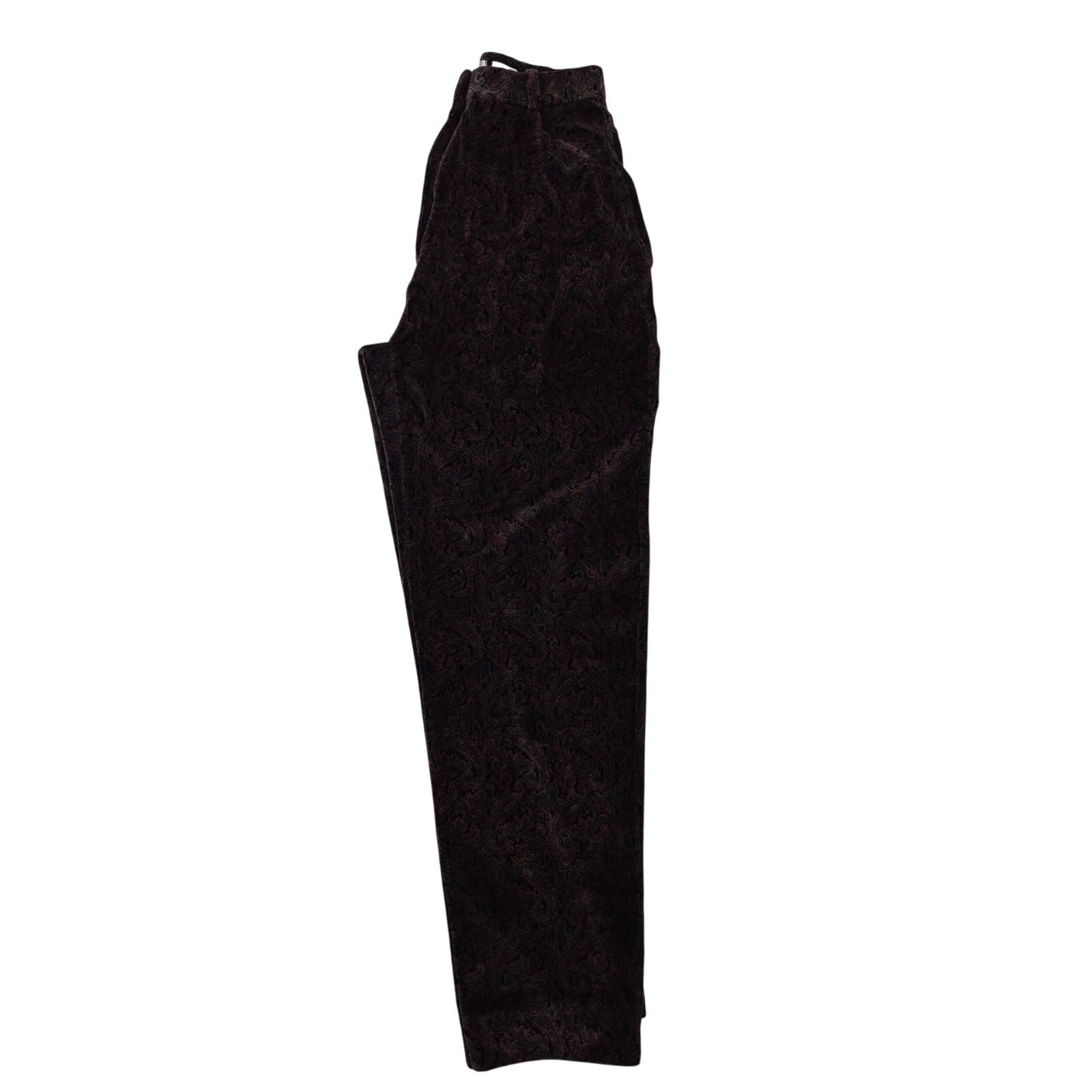 Vtg 80s 90s Jones New York Sport Cotton Blend Velvet Pants Dark Paisley 27x29 Item image 3