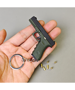 Metal Pistol KeyChain 1:3 Model G17 Gun Keychain for Husband Man Son Green - $12.99