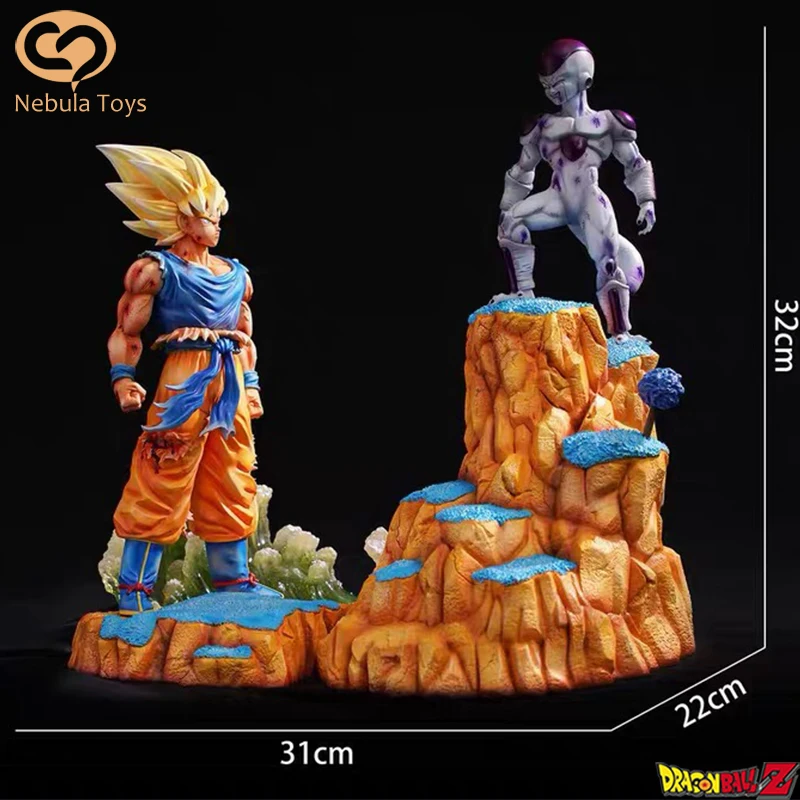 Dragon Ball Z Figure Super Saiyan Son Goku Vs Frieza Anime Figure Gk Figurine - $168.81