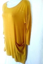 Emerald USA High Low yellow Gold Tunic Top Size Small With Pockets - £12.41 GBP
