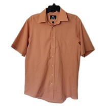 Stafford Wrinkle Free Collard Shirt ~ Sz 16 ~ Short Sleeve ~ Orange - $22.49
