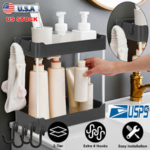 2-Tier Under Sink Shelf Organizer Space Saving Storage Rack For Bathroom Kitchen - £34.08 GBP