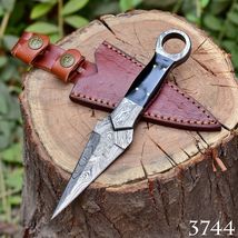 FullTang Double-Edged V42 Military Damascus steel Dagger boot Knife Surv... - $27.72
