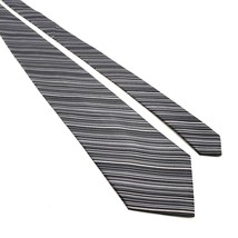 Claiborne Mens Necktie Gray Black Business Accessory Office Work Casual Dad Gift - £11.81 GBP