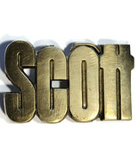 Name &#39;Scott&#39; Solid Brass Metal Belt Buckle R.O.C.Taiwan 4753 1970s 2&quot; X ... - £21.62 GBP
