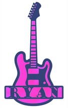 Personalized Electric guitar name plaque wall hanging sign – laser cut layers - $35.00