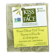 Kiss My Face Pure Olive Oil Moisturizing Soap - Pack Of 3 - 4 Oz(D0102HPVQEP.) - $6.96