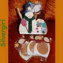 Christmas Snowman Coaster Set of 6 Plus Holder - £19.61 GBP