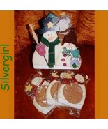 Christmas Snowman Coaster Set of 6 Plus Holder - $25.00