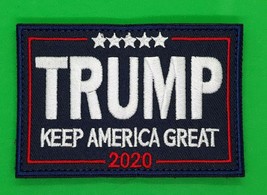 Trump - Keep America Great 2020 Hook &amp; Loop Patch 3 1/2&quot; x 2 1/2&quot; - £4.65 GBP