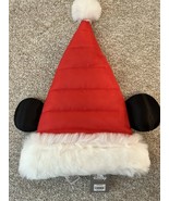 2021 Disney Mickey Mouse Quilted Santa Hat w/ Plush Trim, Adult Size - $472.21 MXN