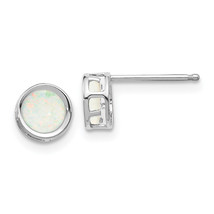 14k Gold 5mm Bezel Opal Stud Earrings XBE262 - $147.89