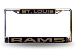 St. Louis Rams NFL Chrome Metal Laser Cut License Plate Frame Football - £13.38 GBP